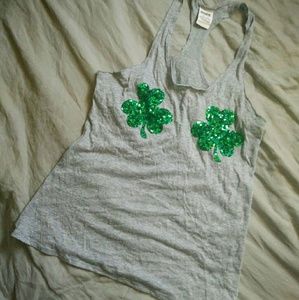 PINK Victoria's Secret sequin shamrock top